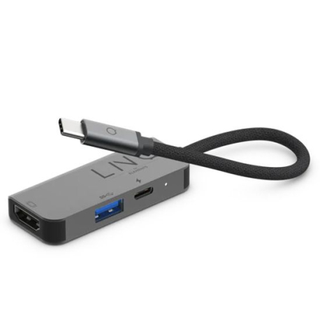 Hub Multiport USB-C 3-en-1 - Gris