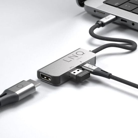 Hub Multiport USB-C 3-en-1 - Gris