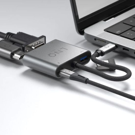 Gray 4-in-1 USB-C Multiport