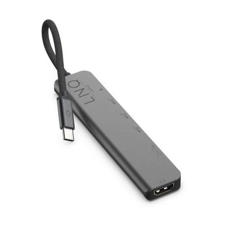 Hub Multiports USB-C 7-en-1 - Gris