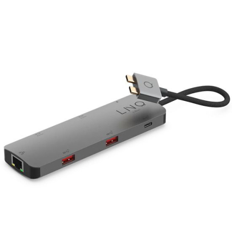 Hub Multiport USB-C 7-en-1 - LINQ 7in2-D2 Pro MST Gris