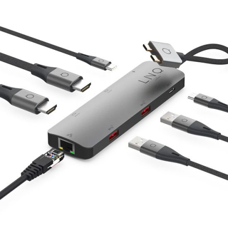 Hub Multiport USB-C 7-en-1 - LINQ 7in2-D2 Pro MST Gris