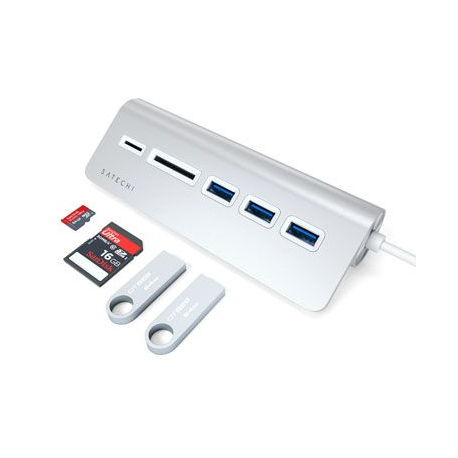 Silver Aluminum USB-C Multiport Hub