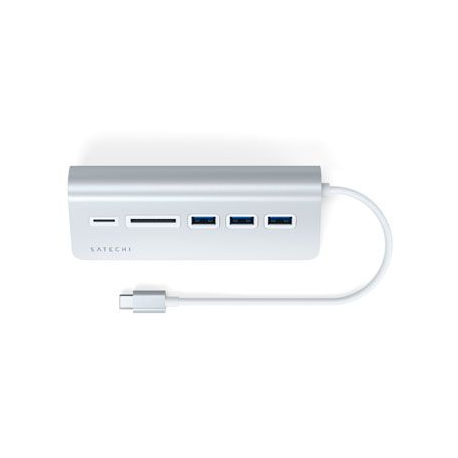 Silver Aluminum USB-C Multiport Hub