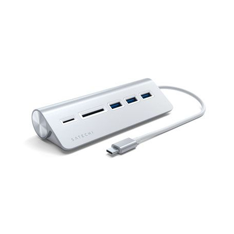 Silver Aluminum USB-C Multiport Hub