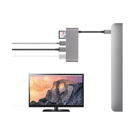 Gray USB-C Multiport Adapter