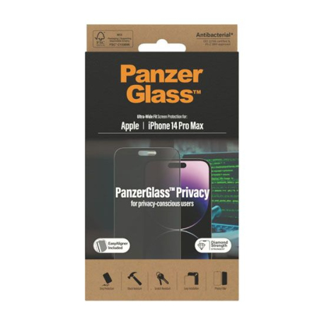 PanzerGlass Privacy Screen Protector for iPhone 14 Pro Max - Black