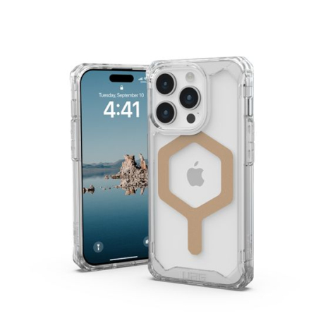 Plyo Magsafe iPhone 15 Pro Case by UAG - Ice & Gold