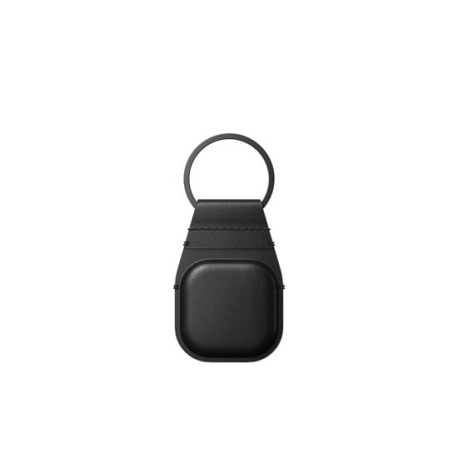 Black Leather AirTag Keychain