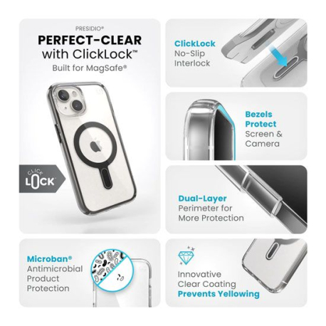 Série Coque Presidio Perfect-Clear Click-Lock pour iPhone