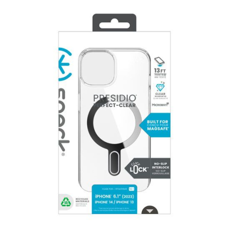 Coque Presidio Clear Click-Lock pour iPhone 15/14/13