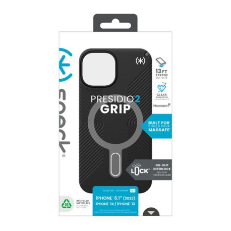 Presidio2 Grip Click-Lock Black/Grey iPhone Case