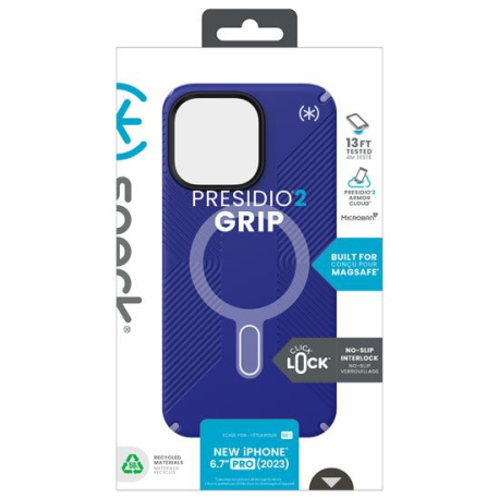 Presidio2 Grip Click-Lock iPhone 15 Pro Max - Coque Bleu/Violet Futur