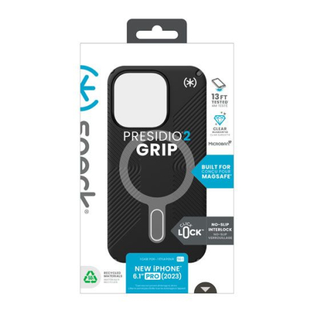 Presidio2 Grip Click-Lock iPhone 15 Pro Noir/Gris