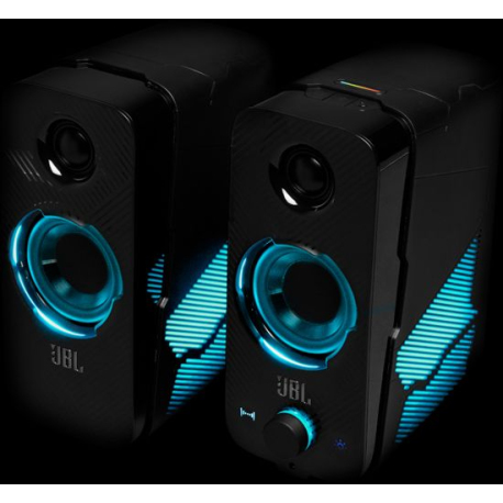 Vivez le son épique du jeu avec les enceintes JBL Quantum Duo Noir