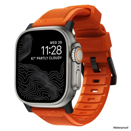 Bracelet Robuste pour Apple Watch V2 - Noir/Orange (42/44/45/49mm)