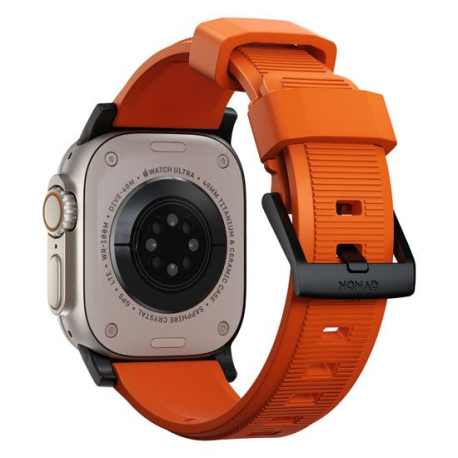 Bracelet Robuste pour Apple Watch V2 - Noir/Orange (42/44/45/49mm)