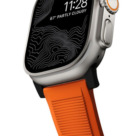 Bracelet Robuste pour Apple Watch V2 - Noir/Orange (42/44/45/49mm)