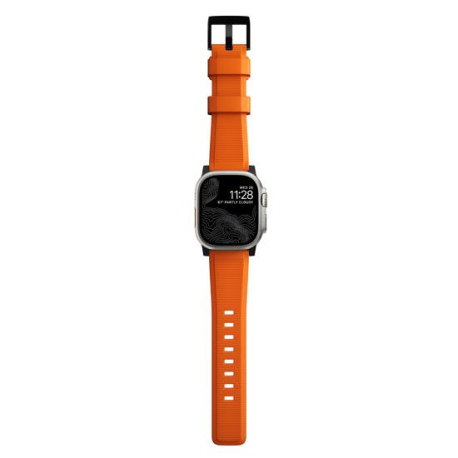 Bracelet Robuste pour Apple Watch V2 - Noir/Orange (42/44/45/49mm)