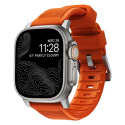 Bracelet robuste Apple Watch 42/44/45/49mm Argent/Orange