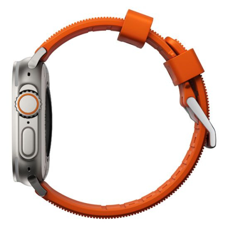 Bracelet robuste Apple Watch 42/44/45/49mm Argent/Orange