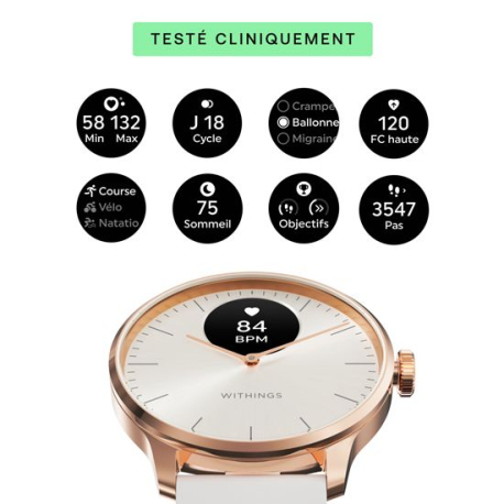 ScanWatch Light Rose Gold - Hybrid Smartwatch for Health and Style