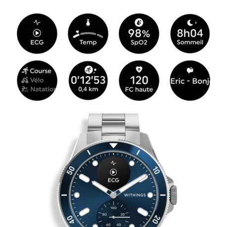 ScanWatch NOVA 42mm Bleu - Montre Connectée Hybride Nouvelle Génération