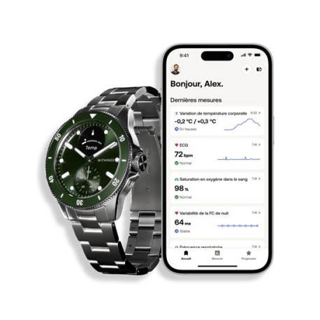 ScanWatch Nova 42mm Verte Montre Connectée Hybride