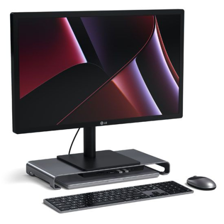 Space Gray XL Monitor Stand with USB-C Hub