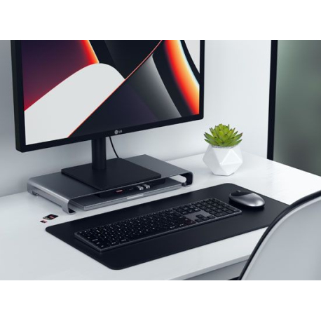 Space Gray XL Monitor Stand with USB-C Hub