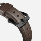 Bracelet en cuir premium pour Apple Watch - Noir/Marron