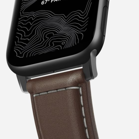 Bracelet en cuir premium pour Apple Watch - Noir/Marron