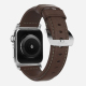 Bracelet classique en cuir pour Apple Watch - Argent/Marron