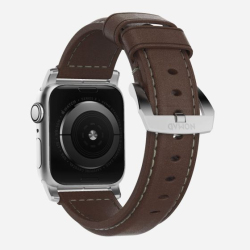 Classic Leather Strap for Apple Watch - Silver/Brown