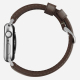 Bracelet classique en cuir pour Apple Watch - Argent/Marron