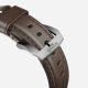 Bracelet classique en cuir pour Apple Watch - Argent/Marron