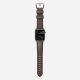 Bracelet classique en cuir pour Apple Watch - Argent/Marron