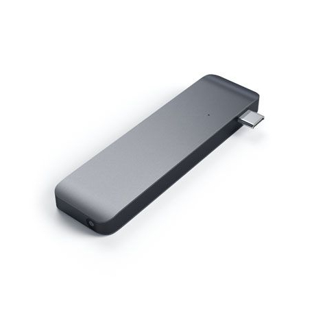 Hub 3 en 1 USB-C avec USB 3.0 et Lecteur de Cartes - Gris Sidéral