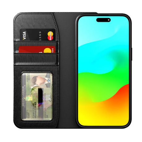 Urban Wallet iPhone 15 Plus Black Folio Case