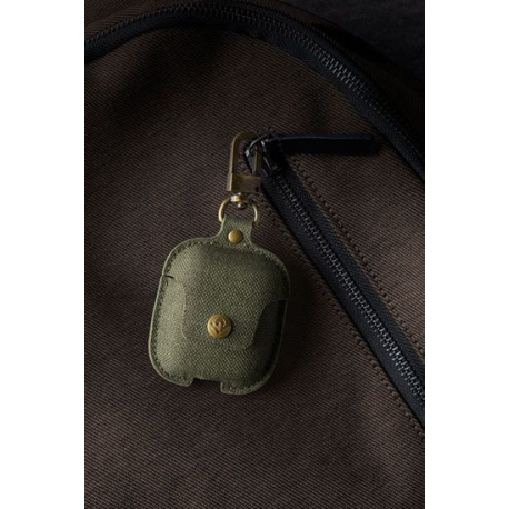 AirSnap AirPod Twill Olive - Coque en Cuir Élégante pour AirPods