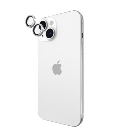 Protecteur d'objectif iPhone 15/15 Plus avec Bague en Aluminium