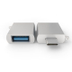 Adaptateur USB 3.0 Type-C en Aluminium - Argent