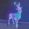 145 cm Hologram LED Light-Up Christmas Reindeer - Indoor and Outdoor Festive Decoration - Magical Holographic Effect