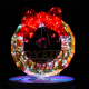 Couronne Ronde de Noël Hologram 30 cm - Décoration Éclairée pour Intérieur et Extérieur LED, Effet Lumineux Festif pour Noël