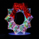 40 cm Hologram Garland Effect Round Christmas Wreath - Lighted Decoration for Indoor and Outdoor LED, Christmas Special