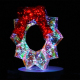 40 cm Hologram Garland Effect Round Christmas Wreath - Lighted Decoration for Indoor and Outdoor LED, Christmas Special