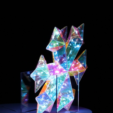 Etoile Flocon de Noel Lumineuse Hologram 25 cm - Décoration LED de Noël Éclairée pour Intérieur et Extérieur - Idéal pour Noël