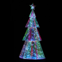 Sapin de Noël Lumineux LED Hologram Hexagonal 60 cm - Arbre Éclairé Moderne pour Décoration Intérieure et Extérieure